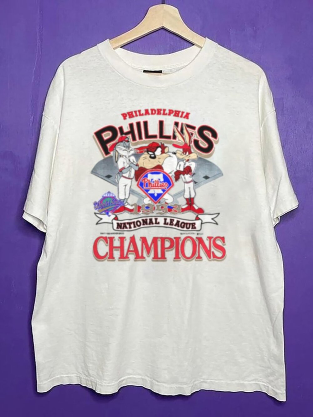 Vintage 1993 Philadelphia Phillies Looney Tunes Shirt, Retro MLB Phillies Shirt